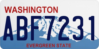 WA license plate ABF7231
