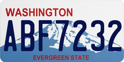 WA license plate ABF7232