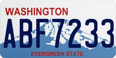 WA license plate ABF7233
