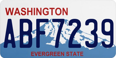 WA license plate ABF7239