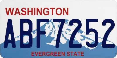 WA license plate ABF7252