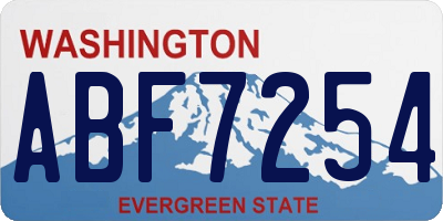 WA license plate ABF7254
