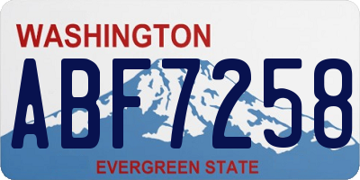 WA license plate ABF7258