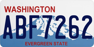 WA license plate ABF7262