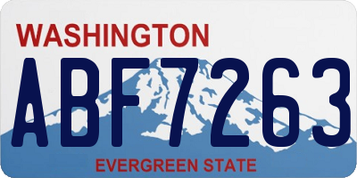 WA license plate ABF7263