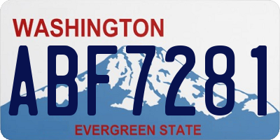 WA license plate ABF7281