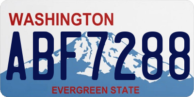 WA license plate ABF7288