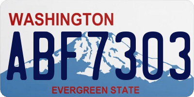 WA license plate ABF7303