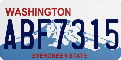 WA license plate ABF7315