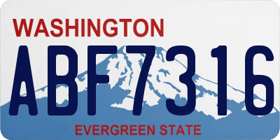 WA license plate ABF7316
