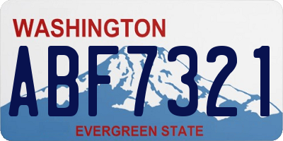 WA license plate ABF7321