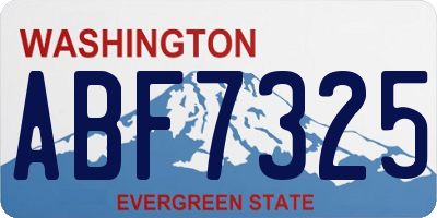 WA license plate ABF7325