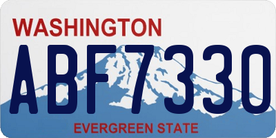 WA license plate ABF7330
