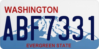 WA license plate ABF7331