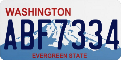 WA license plate ABF7334