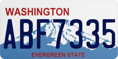 WA license plate ABF7335