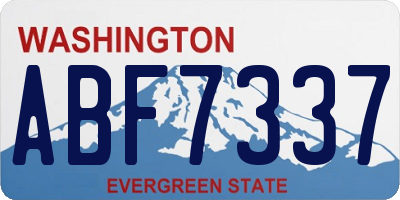 WA license plate ABF7337
