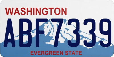 WA license plate ABF7339