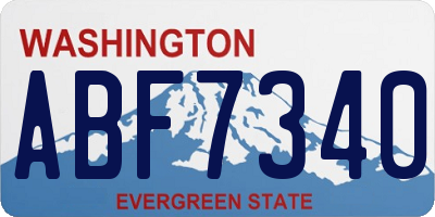 WA license plate ABF7340