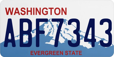 WA license plate ABF7343