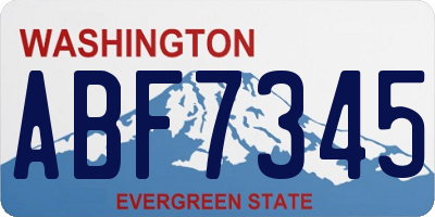 WA license plate ABF7345