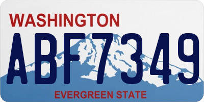 WA license plate ABF7349