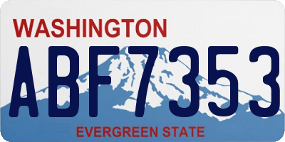 WA license plate ABF7353