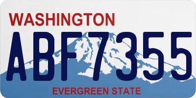 WA license plate ABF7355
