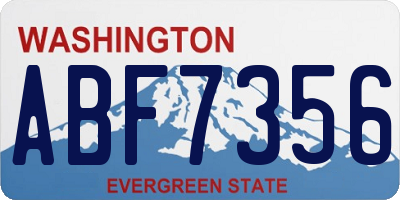 WA license plate ABF7356