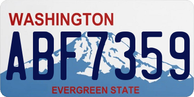 WA license plate ABF7359