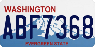 WA license plate ABF7368