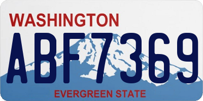WA license plate ABF7369