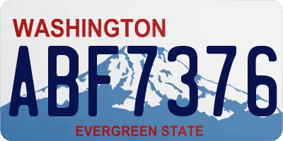 WA license plate ABF7376