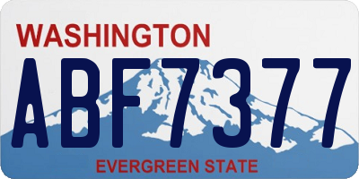 WA license plate ABF7377