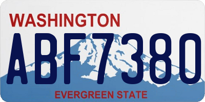 WA license plate ABF7380