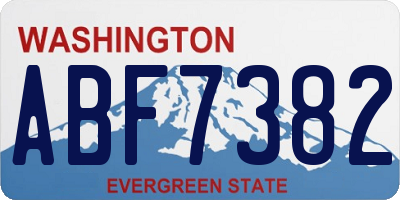 WA license plate ABF7382
