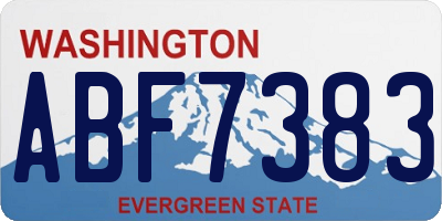 WA license plate ABF7383