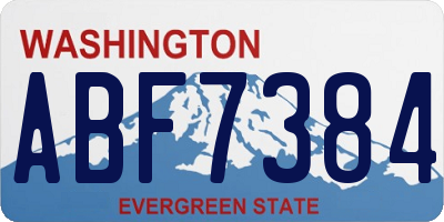 WA license plate ABF7384