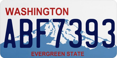 WA license plate ABF7393