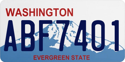 WA license plate ABF7401
