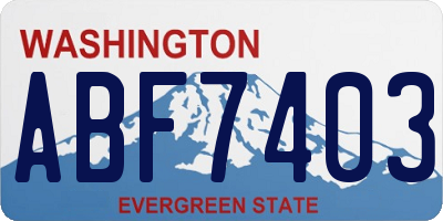 WA license plate ABF7403