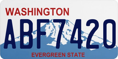 WA license plate ABF7420