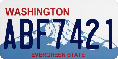WA license plate ABF7421