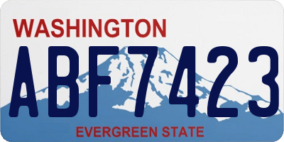 WA license plate ABF7423