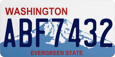 WA license plate ABF7432