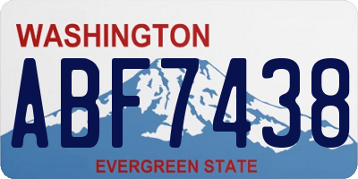 WA license plate ABF7438
