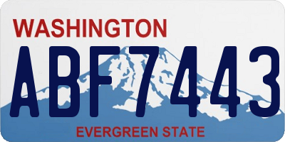 WA license plate ABF7443