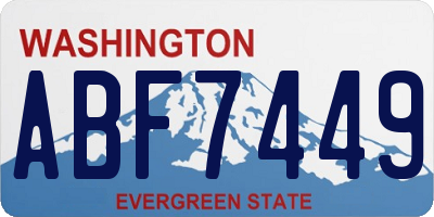 WA license plate ABF7449