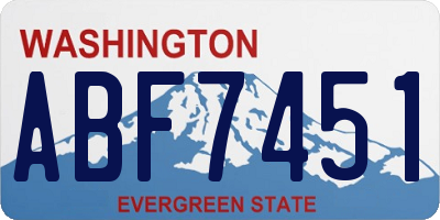 WA license plate ABF7451