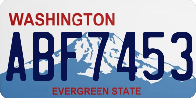 WA license plate ABF7453